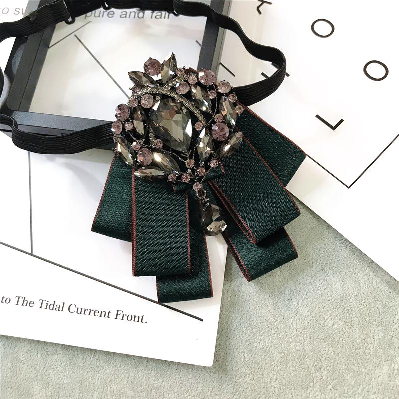 Korean Version of Bow Tie Female College Style Japanese Free-play Female Collar Flower Diamond Jewelry Shirt Accessories Male Bo