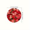 Luxurious Red Floral Pattern Round Shape Floor Mats Kitchen Hallway Runner Rug Bedroom Living Room Soft Carpet Non-slip Area Rug