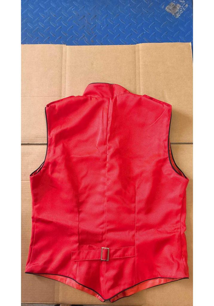 Men's Red Gothic Steampunk Medieval Drummer Vest Costume