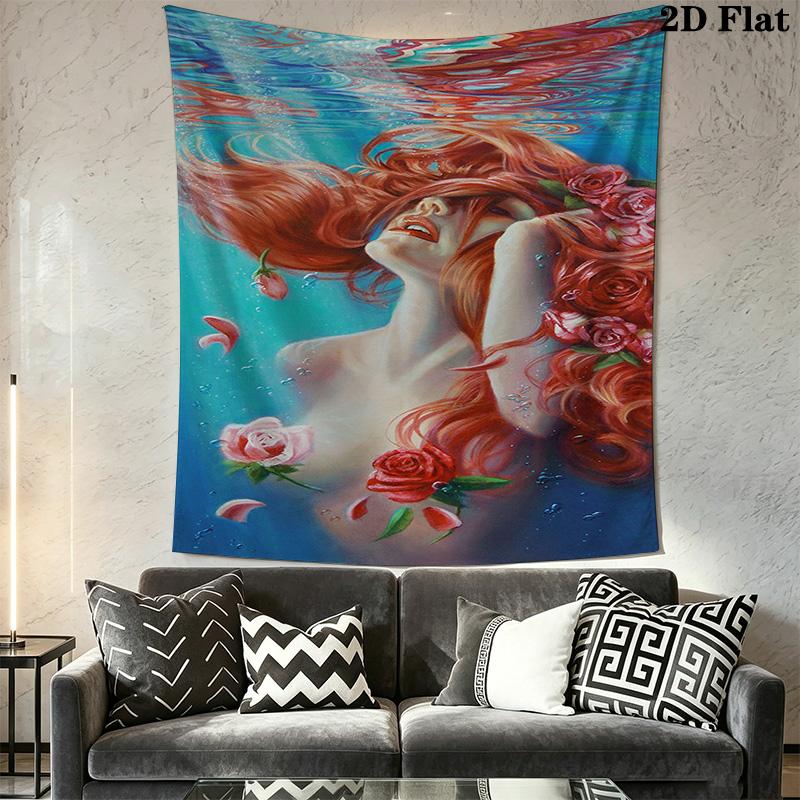 Underwater Serenity Dreamy Portrait Tapestry Fashion Print Wallmounted Christmas Gift Background Cloth Atmospheric Background Cloth