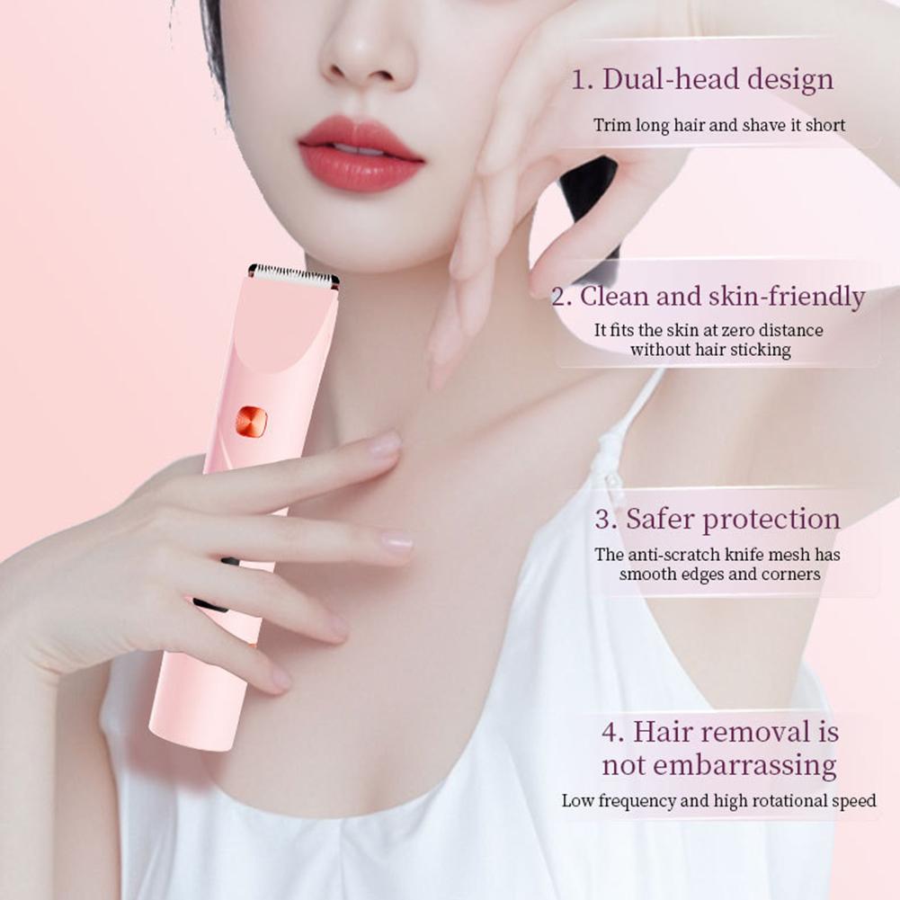 2 In 1 Dual-Head Women Electric Shaver Face Body Bikini Trimmer Digital Display Wet Dry Use Trimmer For Create A Perfect Figure