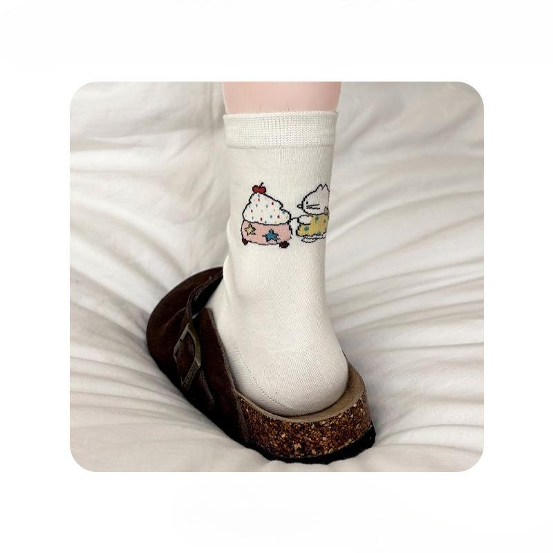 Female Spring and Autumn Animation Cute Cartoon Kitten Students In The Tube Pile Pile Cotton Socks