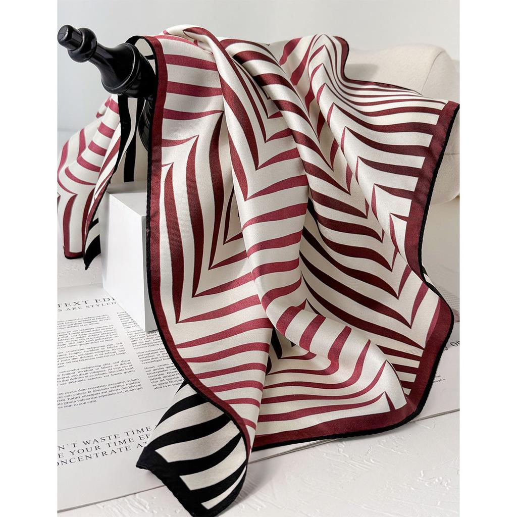 14 Momme 100% Natural Twill Silk Scarf for Women 65cm Neck Tie Double Side Shawl High Quality Square Lady Hijab Bandana Scarves