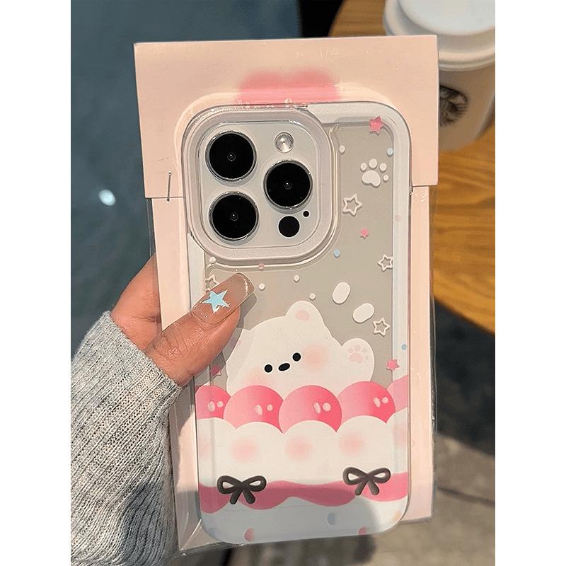 Cake cat goose suitable for Apple 16promax mobile phone case 13 14 15 space case 15pro cartoon 12 fine