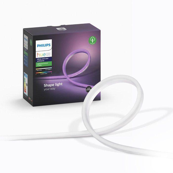 Philips Hue White and Color ambiance Lightstrip Outdoor 2 Meter, Intelligenter Leuchtstreifen, Bluetooth/Zigbee, Weiß, LED, Silikon, Nicht austauschbare(s) Leuchtmittel - Bild 5