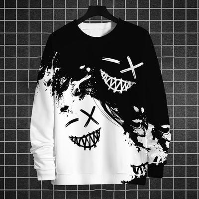Felpa da Uomo Divertente Grafica Magliette a Maniche Lunghe Stampa T-Shirt Autunno Casual Larghe Girocollo Felpe Oversize Abbigliamento da Uomo Top