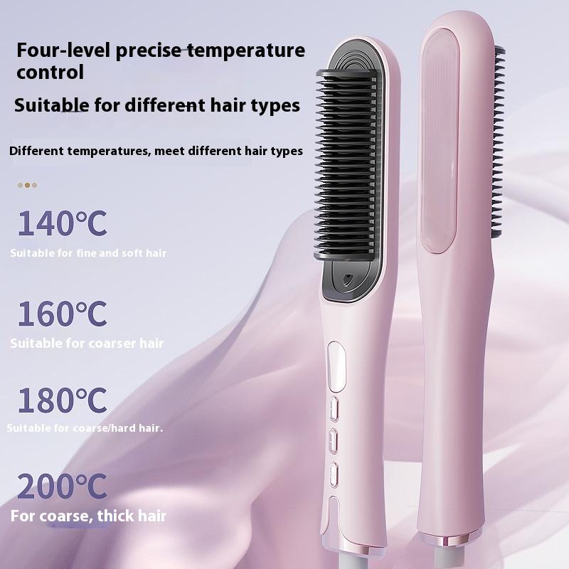 Portable Electric Dual-Purpose LCD Display Straightener Curly Hair Comb Ceramic Negative Ion Household Use