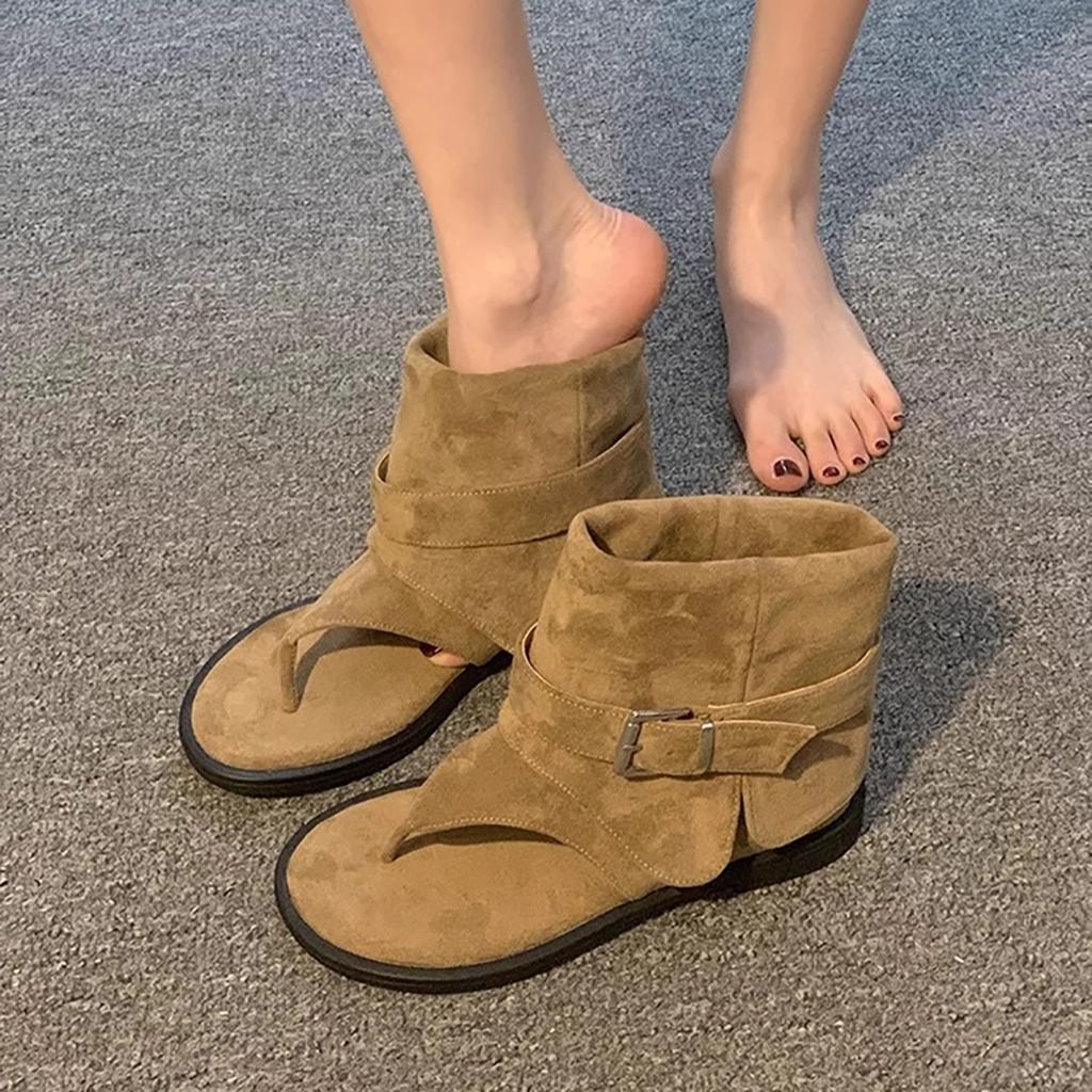 Retro Babes Toe Cool Boots Women's Summer New Fashion Versatile Flat Sandals Tide