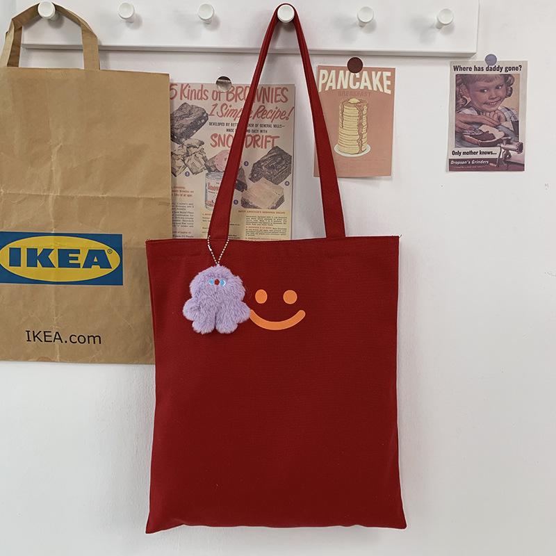 

2024 Женская большая вместительная сумка через плечо из холста в корейском стиле