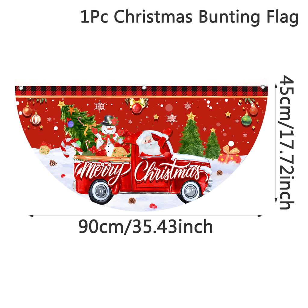 Christmas Outdoor Fan-shaped Flag Banner Christmas Decor for Home 2026 Cristmas Drop Ornament Xmas Navidad Gifts New Year 2026