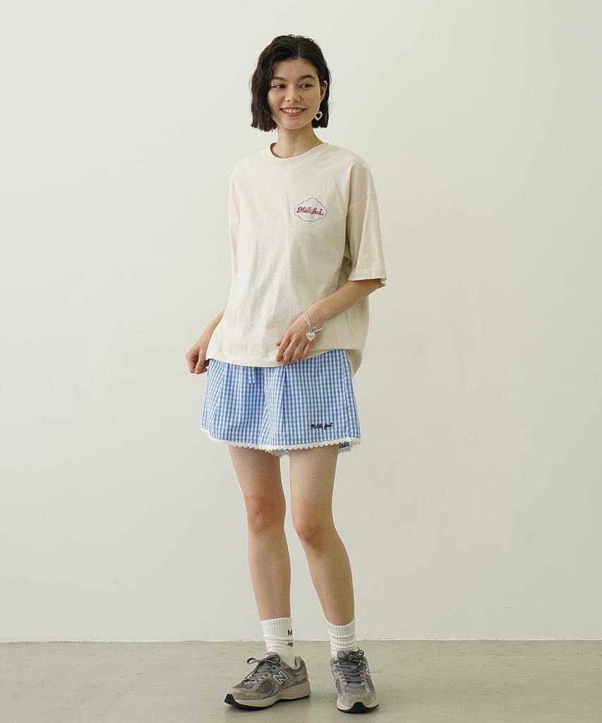Milkfed Casual Ice Cream Wide Short Sleeve Off White Tee, Women's,