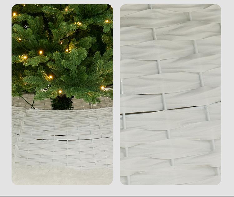 Woven Rattan Christmas Tree Skirt & Base Decoration