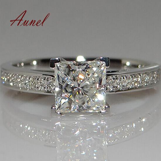 Modish Square Rhinestone Silver Color Wedding Bridal Party Ring Gift ...