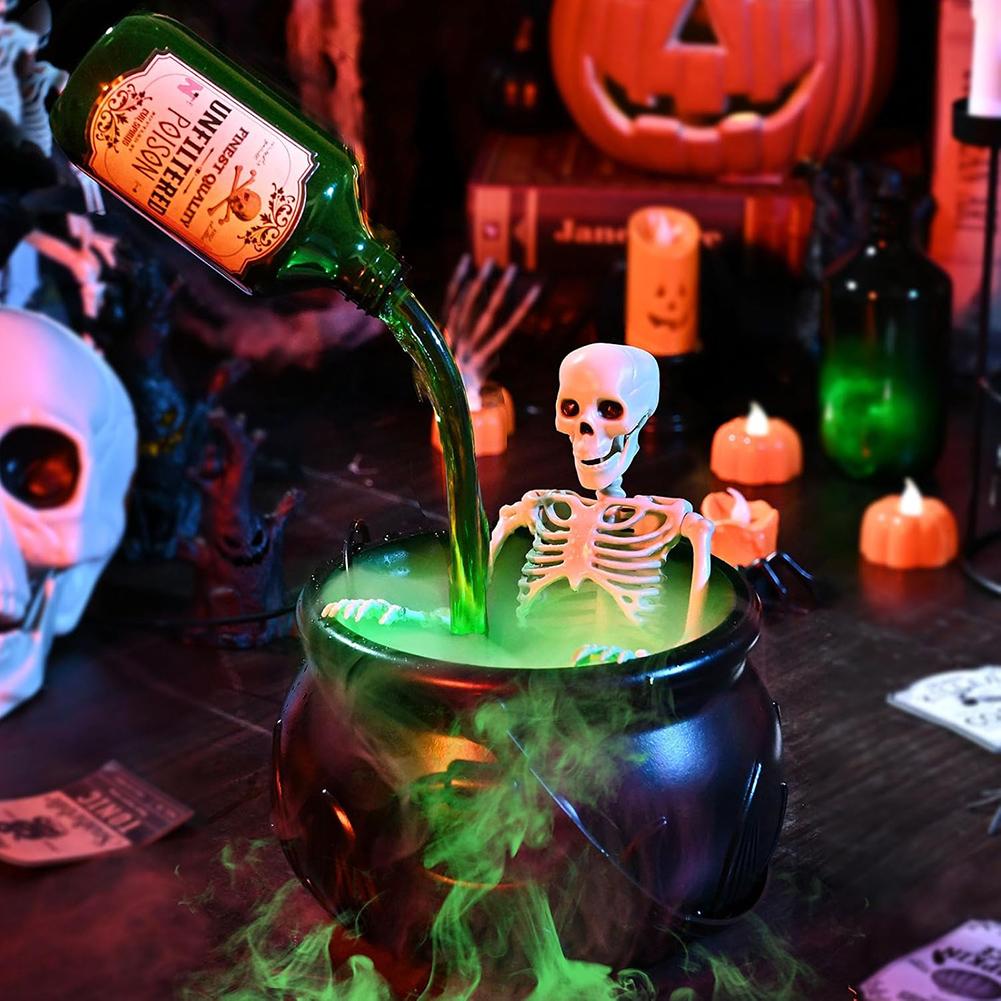 Witches Cauldron With Bubbling Brew Complete For Halloween Kit For Horror Atmospheric For Halloween Party Display