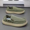 Mocassins Slip-on Verts pour Homme - Baskets Plates Toile Souple Chaussures Décontractées, Chaussures de Printemps pour Conduire Adaptées au Travail Voyage Chaussures de Bateau