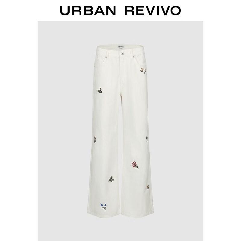 

UR2026 Women s Floral Embroidered Straight Leg Casual Pants 28