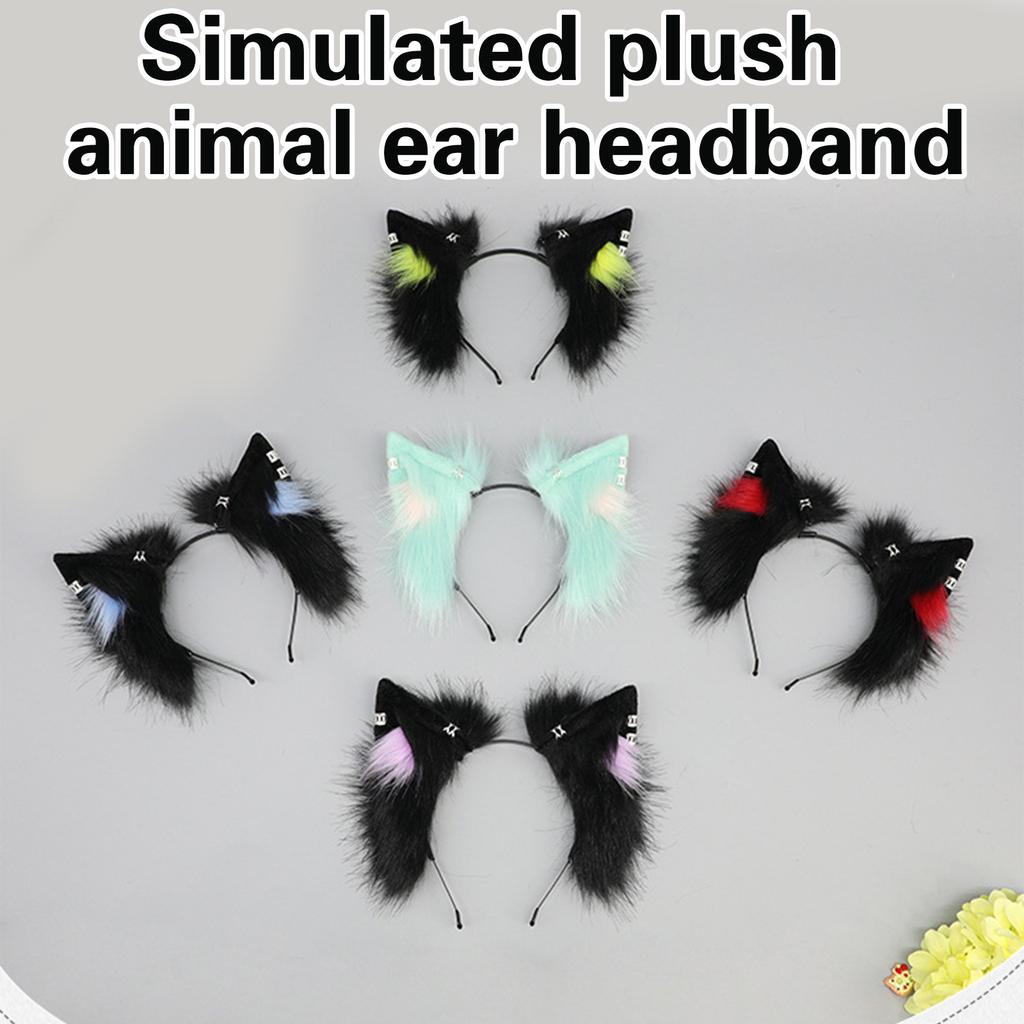 Cartoon Plush Animal Ears Headband Costume Headpieces Adjustable Cute Cosplay Accessory for Women and Kids