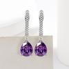 2026 Amethyst Pear-shaped Zircon Earrings 925 Tremella Buckle Ring Necklace Jewelry Set