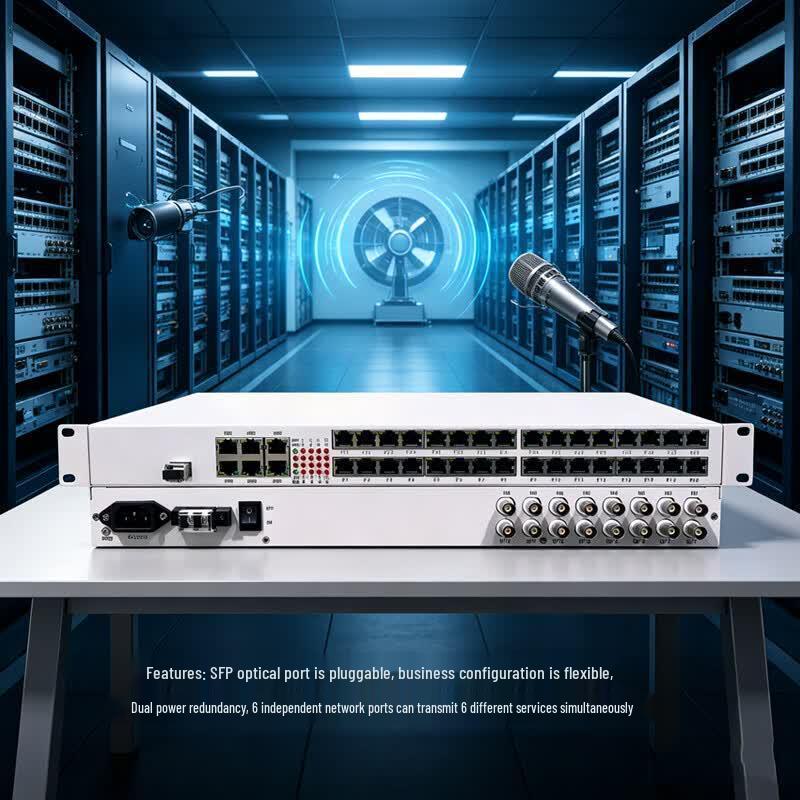 GY-8E16FE4P Integrated Multi-Service Fiber Optic Transceiver
