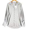 Code A  Plain Blouse Gray Women F Long Shirt Used