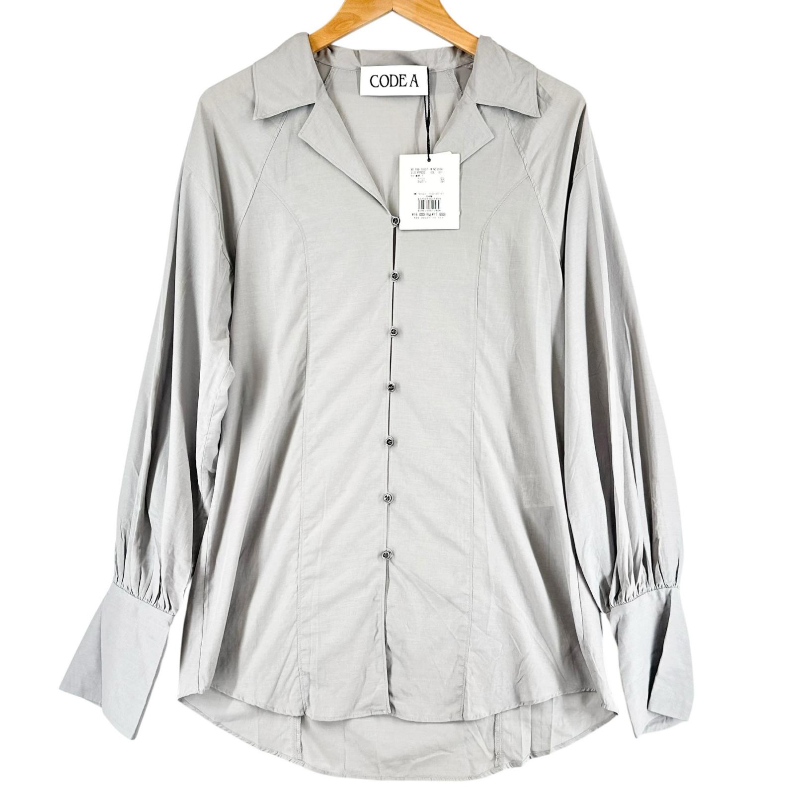 Code A Plain blouse gray Women F Long shirt used