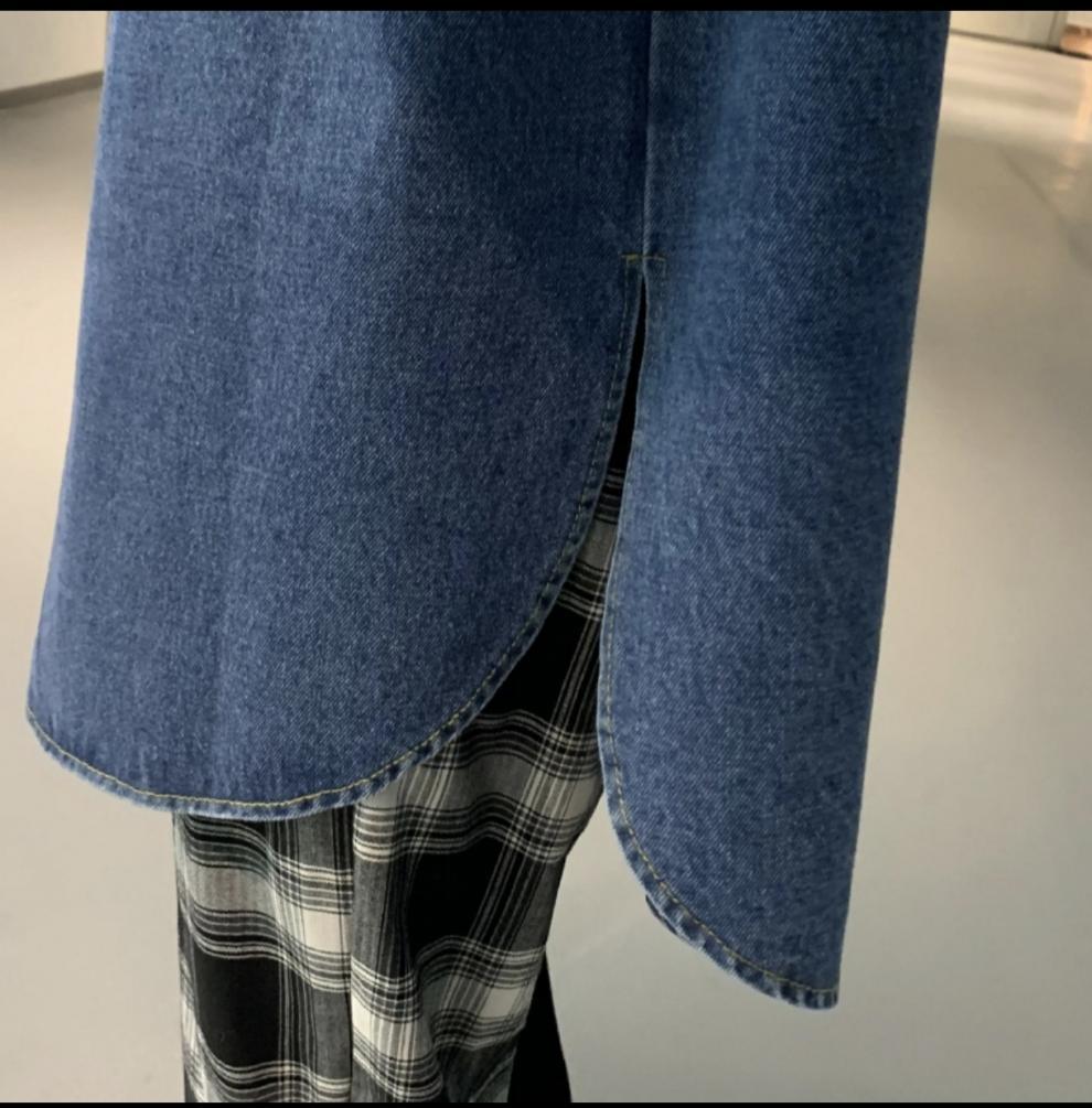 Autumn/Winter Korean-Style Loose Denim Oversized Pointed Collar Shirt Jacket