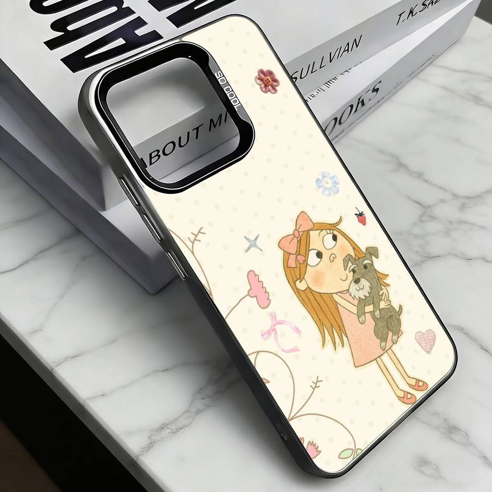 

C-Charlie And Lola Phone Case For iPhone 17,16,15,14,13,12,11 Plus,Pro Max,XS,Colored Silver Plated Inside Cover iPhone16pro