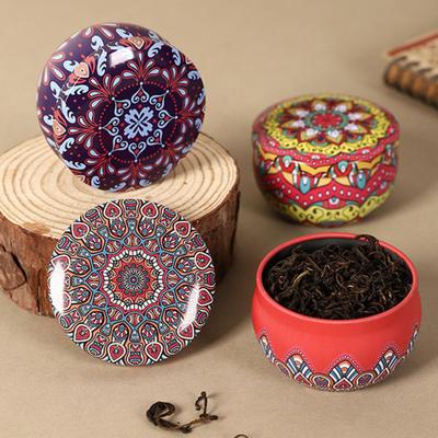 Ethnischer Stil Bonbonaufbewahrungsglas Vintage Blechdose Mehrzweck Schmuck Zucker Teeblatt Weißblechbehälter Küchenkanister Dekoration