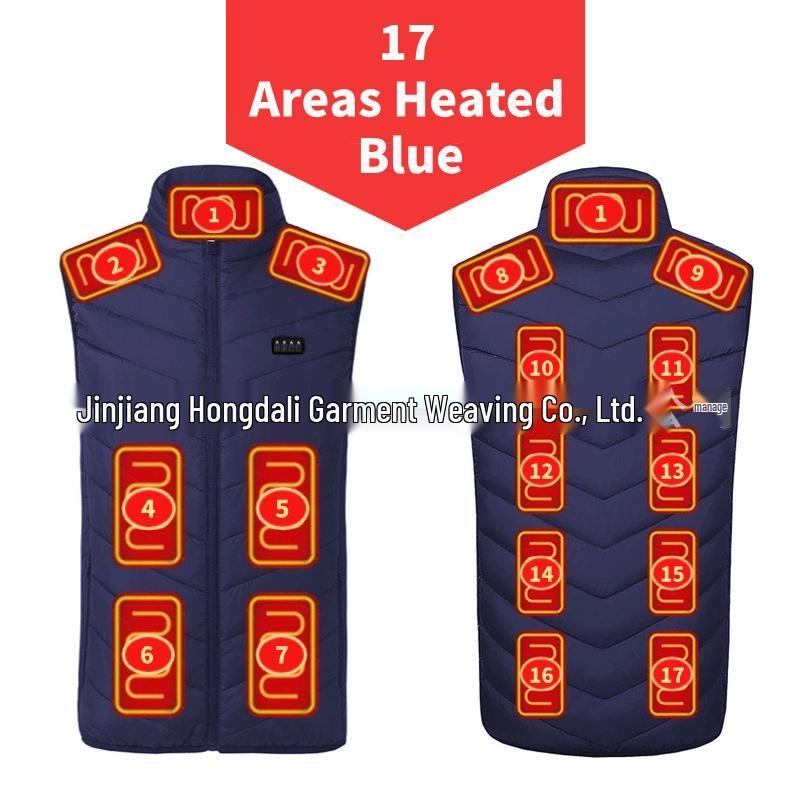Seventeen-Zone USB Electric Heating Vest for Winter Warmth
