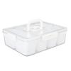 Divided Serving Tray with Lid and Handle Plastic Sealed 8 Compartment Clear Snack Fruit Container Tray Food Storage Box