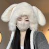Winter Furry Cute Rabbit Ears Children Warm Ear Protector Head Cap Cold Cap Thickened Pullover Cap
