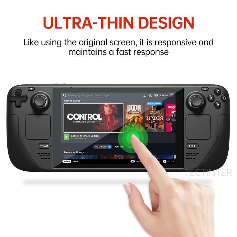 2 Packs Tempered Glass for Valve Steam Deck Console 9H Screen Protector Anti-Scratch Guard Film for Steam Deck Accessories