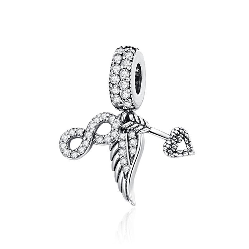 European New Copper Brain Lungs Charm Heartwings Pendant Fit Original 5Mm Bracelet Women'S Jewelry For Gift