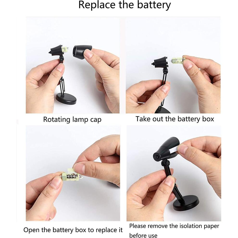 2-piece Led Mini Desk Lamp Foldable Night Reading Lamp Suitable for Home Room Computer Night Light Eye Protection,