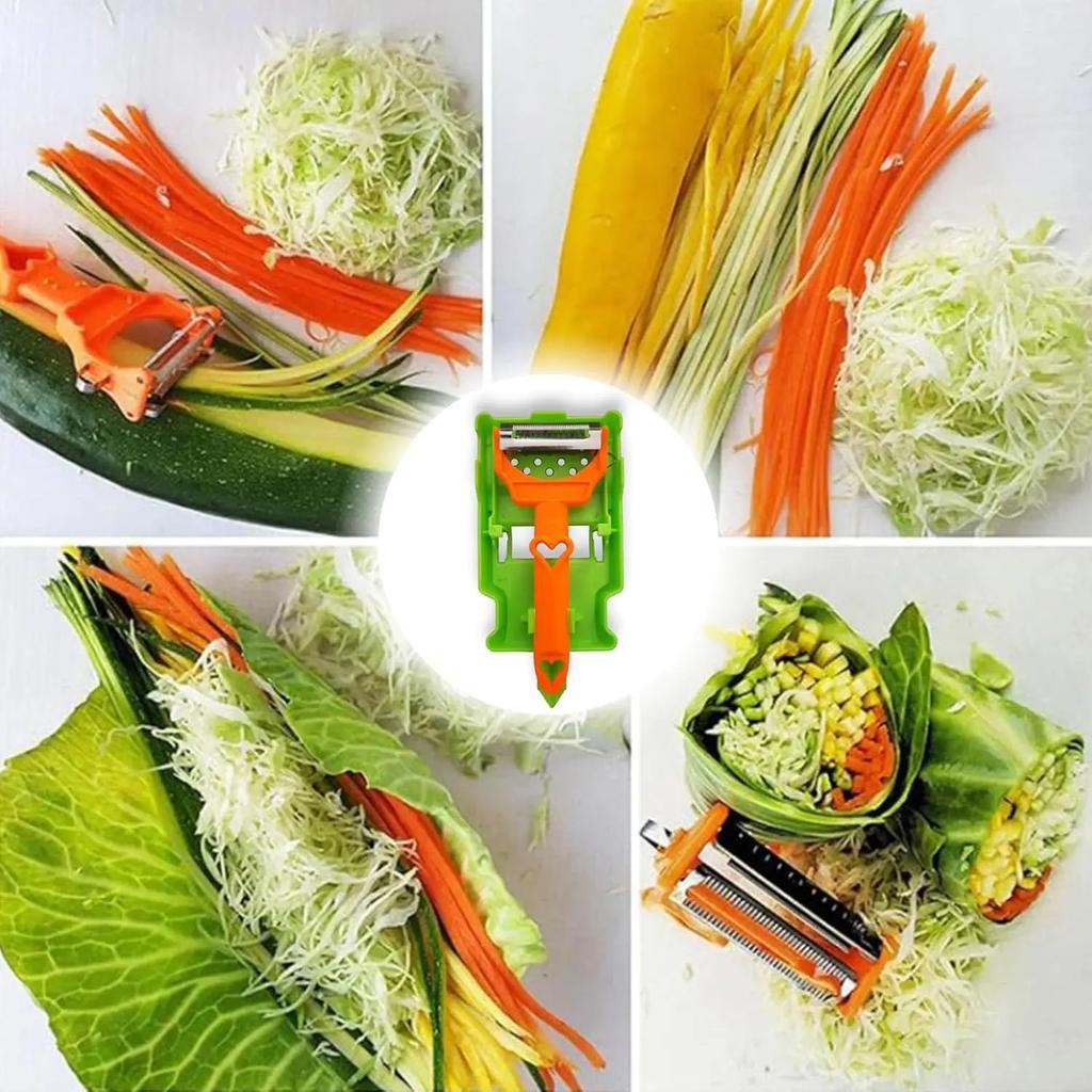 Multi Potato Peeler Portable Stainless Steel Fruit Slicer 2-in-1 Multifunctional Vegetable Chopper Tool For Home Kitchen