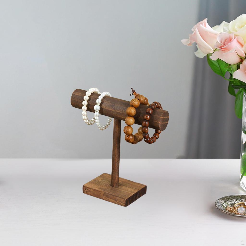 Jewelry Stand Desktop Display Rack Wooden Decorative Organizer Necklace Holder for