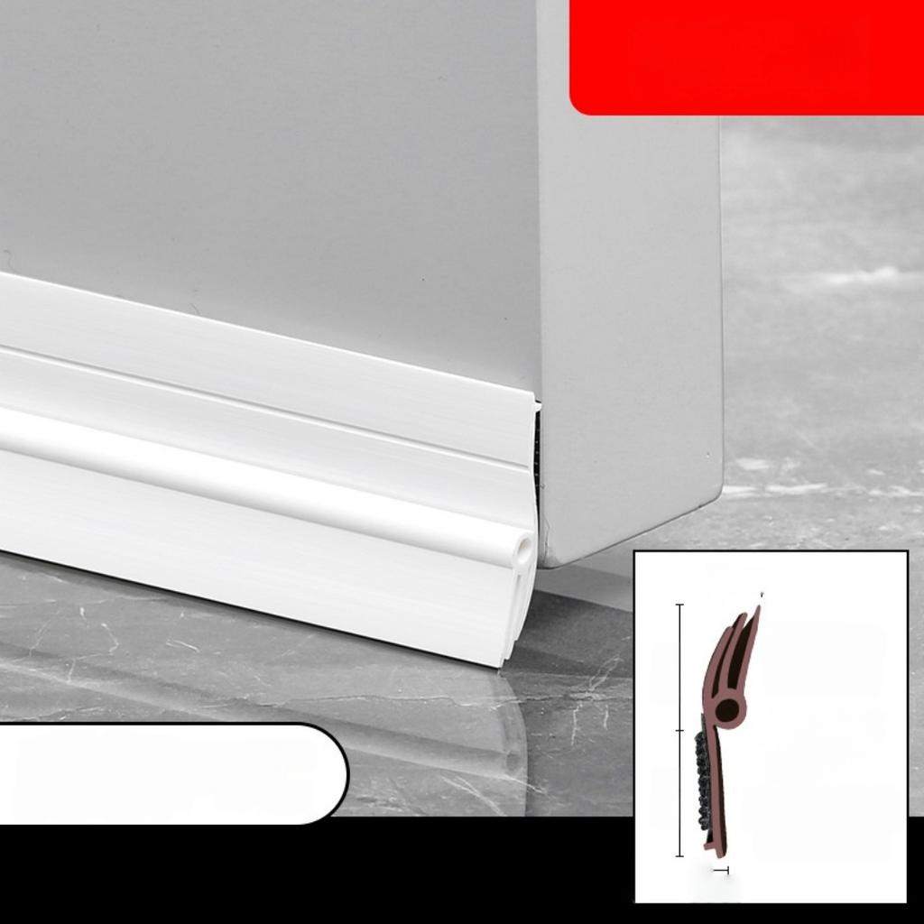 1pc Reusable Door Seal Strip Self-adhesive Removable Wind and Dust Proof Under Door Gap Weather Strip Soundproof Tape