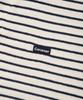 COVERNAT Terry Stripe Open Collar T-Shirt Navy