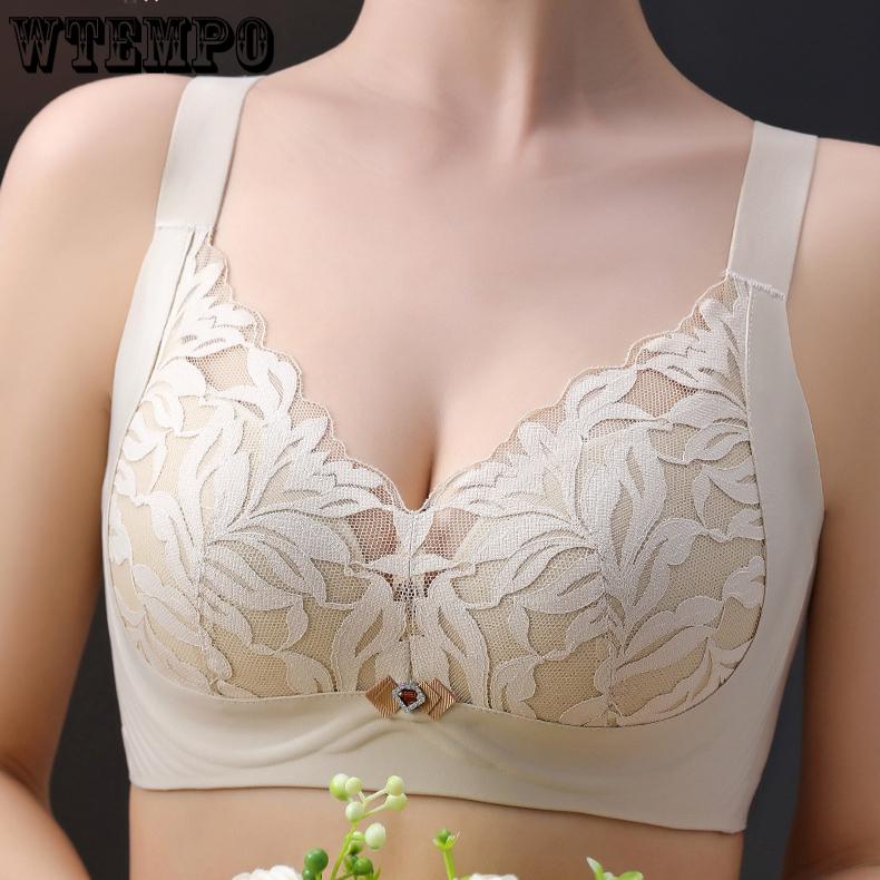

No Steel Ring Bra Women s Plus Size Gathered and Adjusted Bra Double Breasted Anti Sagging Thin Bra 46/105D сірий