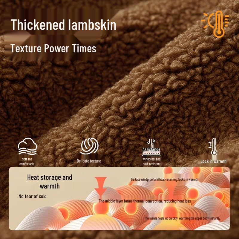 MINISO Men's Thickened Stand-Collar Fleece Jacket