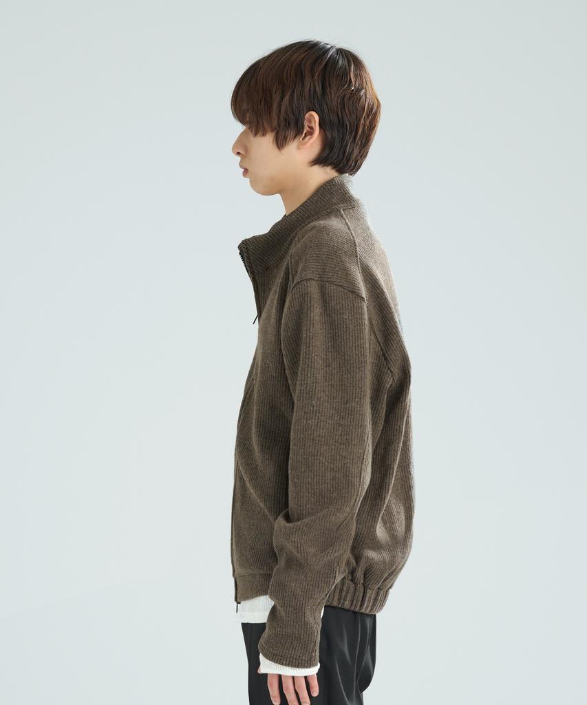ZPLISH Wool Knit Zip-Up Jacket Brown