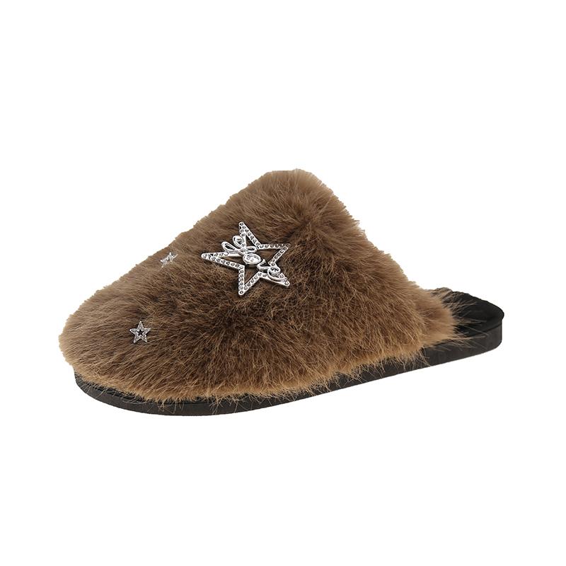 Fashion 2025 New Women's Indoor Slippers Winter New Plush Home Lazy Slippers Anti Slip Durable Fashion Warm House Floor Slippers