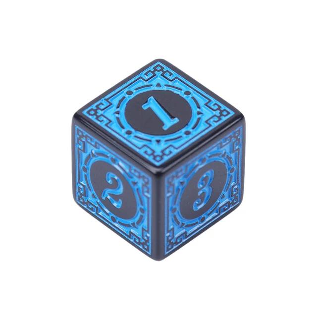 10pcs/Pack Acrylic D6 Carved Pattern Dice 6-Sides Accessories Polyhedron Colorful Dice Digital Game Dice Cubes
