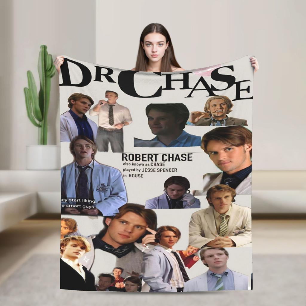 Dr. Gregory House Television Photo Collage Flannel Blanket Warm Throw Blanket for Outdoor Travel Office Bedspread Sofa Bed Cover