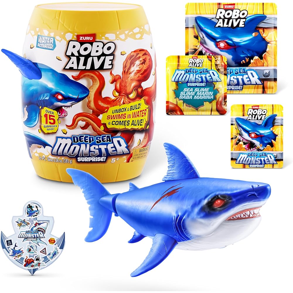 Robo Alive Standard Series 1 Deep Sea Monster Surprise Shark Toy Interactive Features