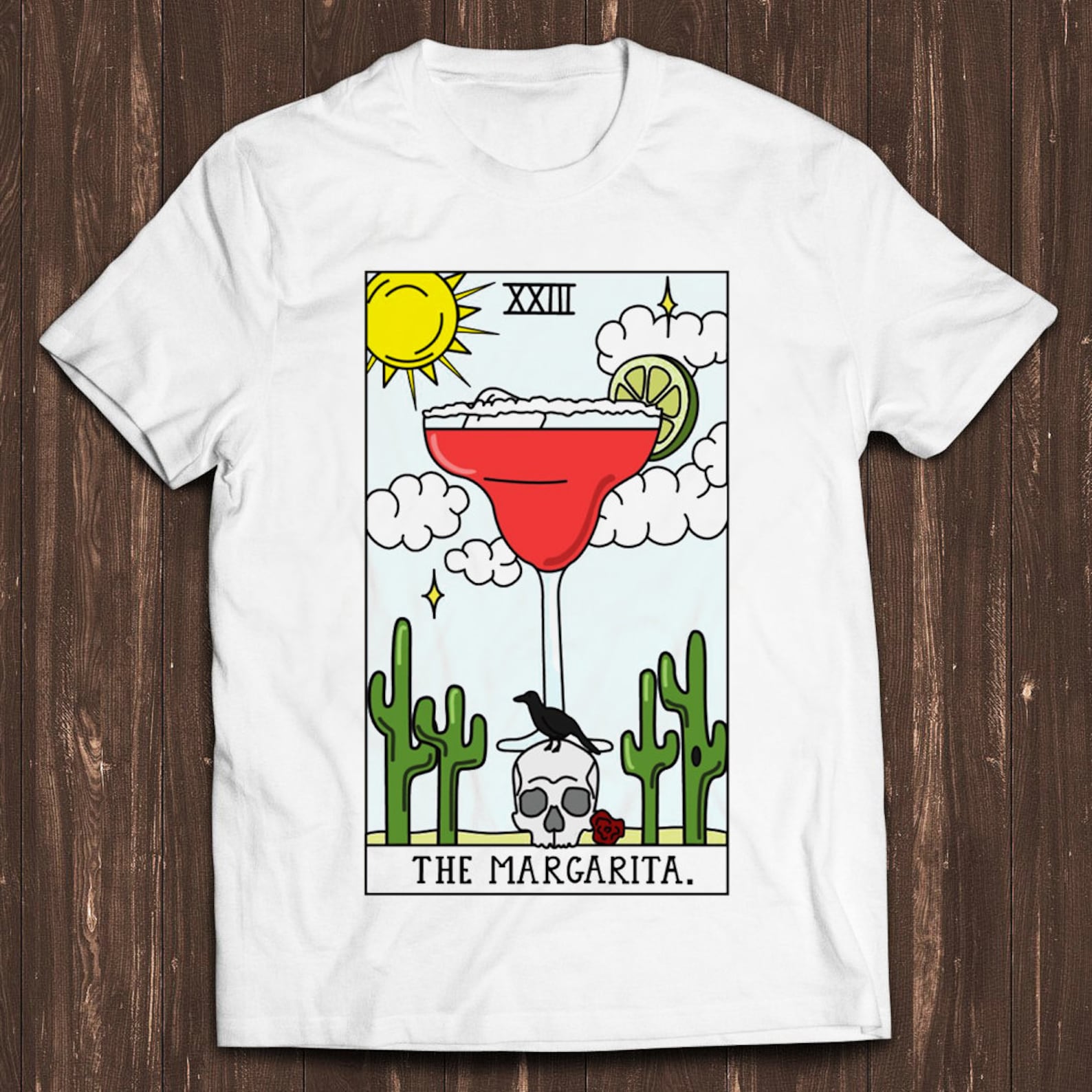 Margarita Tarot Reading Future Card Meme Gamer Funny Art Design Unisex Retro Cult Movie Music Top Cool Gift Tee T Shirt C1046 XL