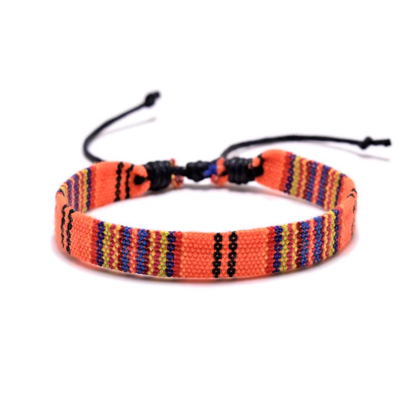 Ethnic Style Multicolor Handwoven Cotton & Linen Bracelet