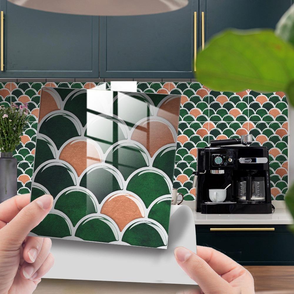 10PCS 15*15cm Tile Stickers Waterproof Marble Grain 3D Wall Sticker PVC Colorful Tile Wall Sticker
