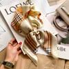 Elegant Silk-Like Square Scarf Women Korean Style Print Neck Lightweight 70x70cm Nylon Fashion Accessory