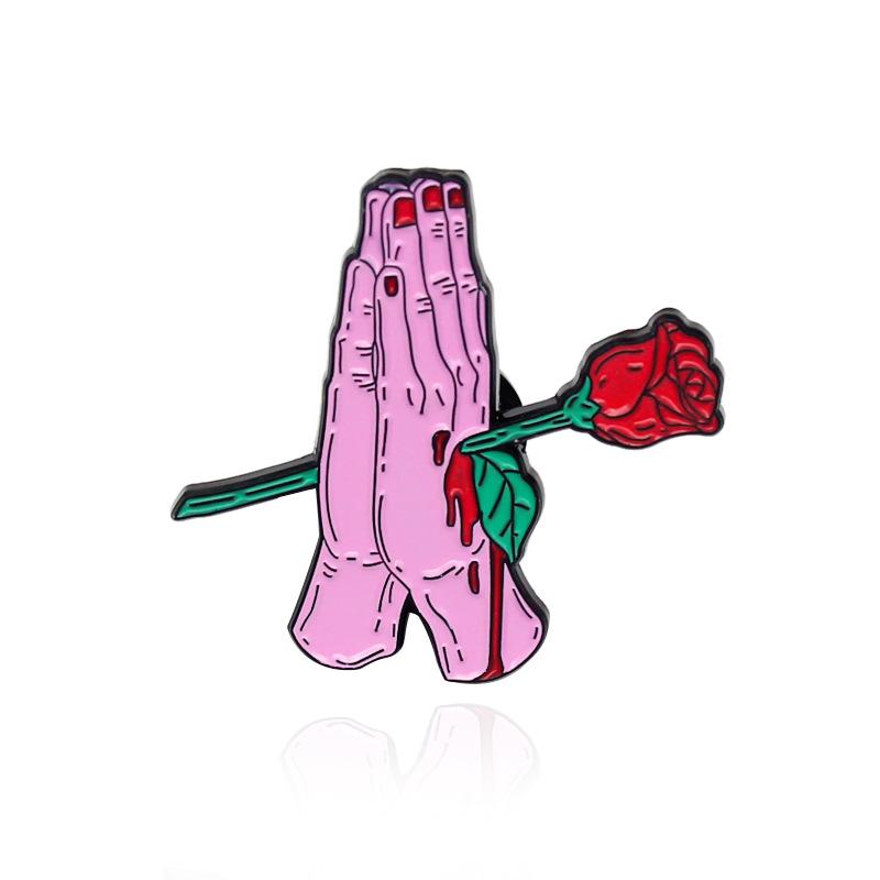 Creative Red Rose Heart Stone Brooch: Pray for Beautiful Love